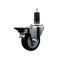 Service Caster 3.5'' Black Poly Swivel 1-1/4'' Expanding Stem Caster with Brake SCC-EX20S3514-PPUB-BLK-PLB-114 - alternate 1